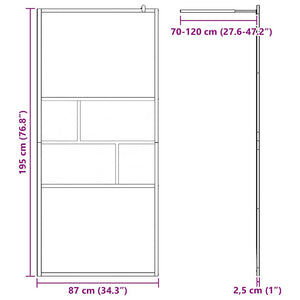 Walk-In Duschwand Schwarz 90x195 cm