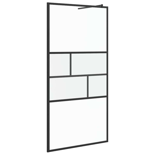 Schwarze Walk-In Duschwand 100cm