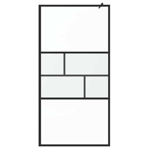 Schwarze Walk-In Duschwand 100cm