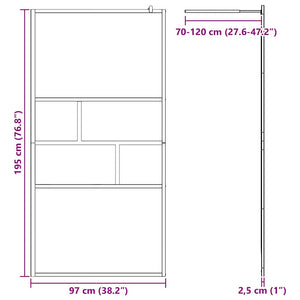 Schwarze Walk-In Duschwand 100cm