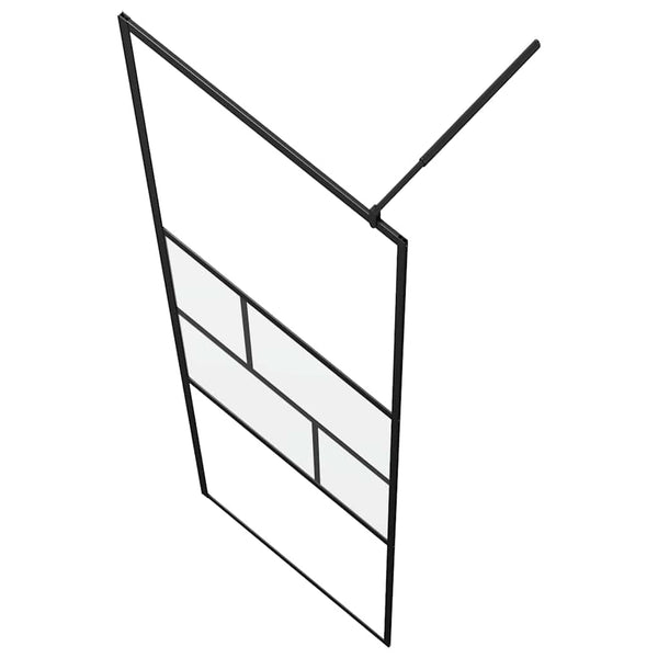 Schwarze Walk-In Duschwand 100cm