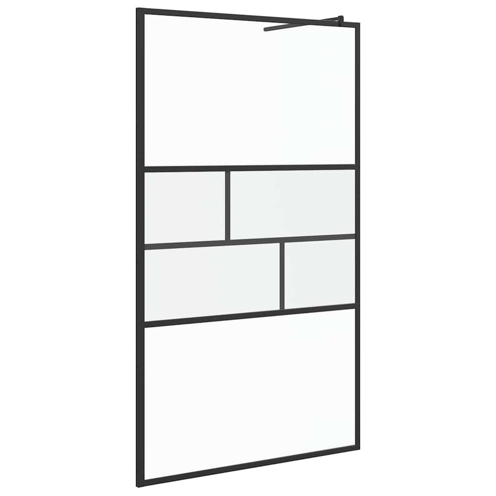 Schwarze Walk-In Duschwand 115x195cm