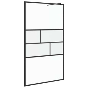 Schwarze Walk-In Duschwand 115x195cm