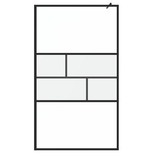 Schwarze Walk-In Duschwand 115x195cm