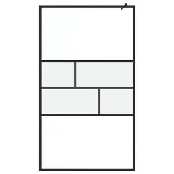 Schwarze Walk-In Duschwand 115x195cm