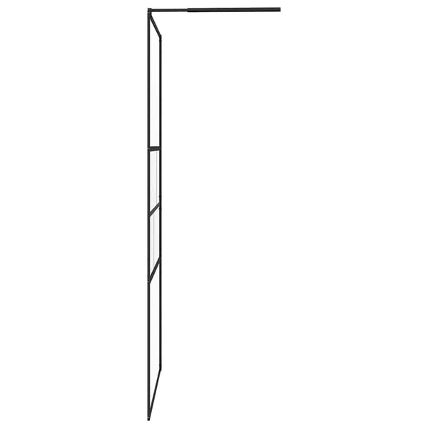 Schwarze Walk-In Duschwand 115x195cm