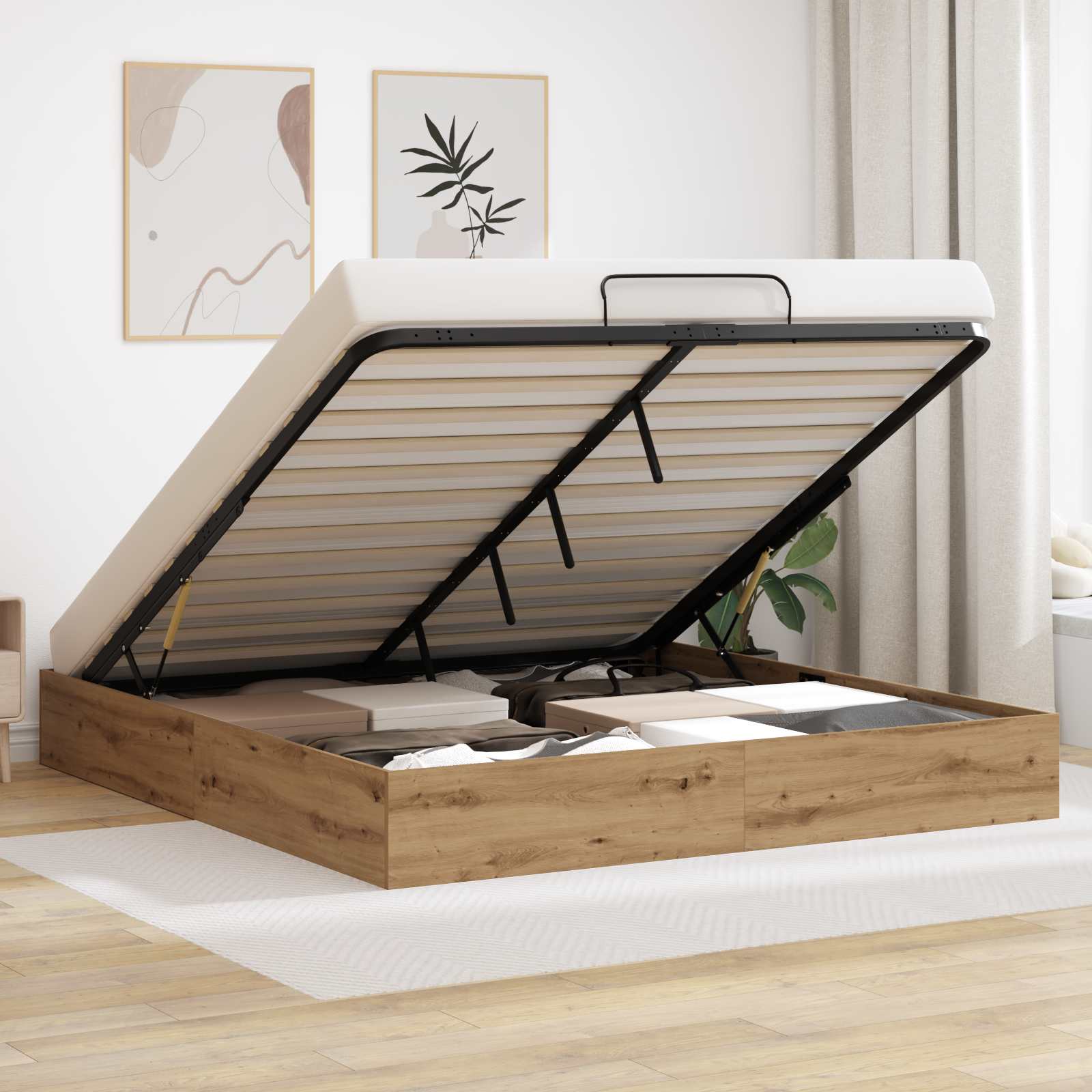 Ottoman Bettgestell Eiche 180x200 cm