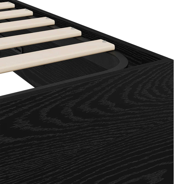 Ottoman Bettgestell 160x203 cm Schwarze Eiche
