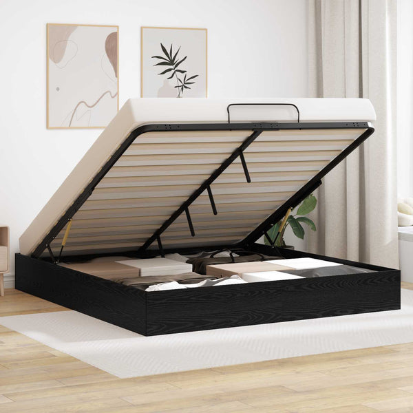 Ottoman Bettgestell 160x203 cm Schwarze Eiche