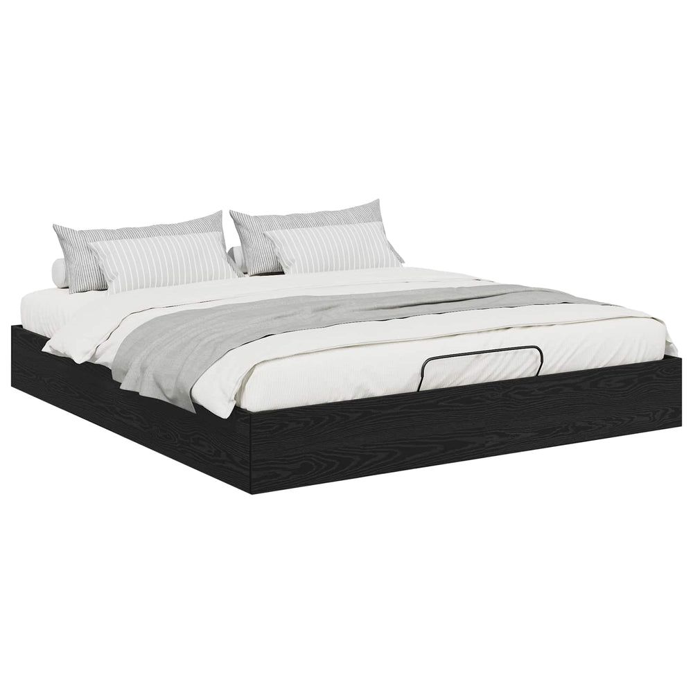 Ottoman Bettgestell 160x203 cm Schwarze Eiche