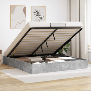 Ottoman Bettgestell Betongrau 160x200 cm