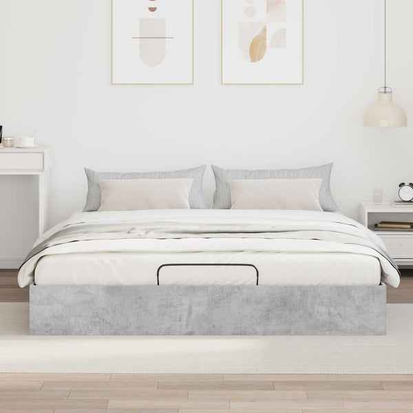 Ottoman Bettgestell Betongrau 160x200 cm