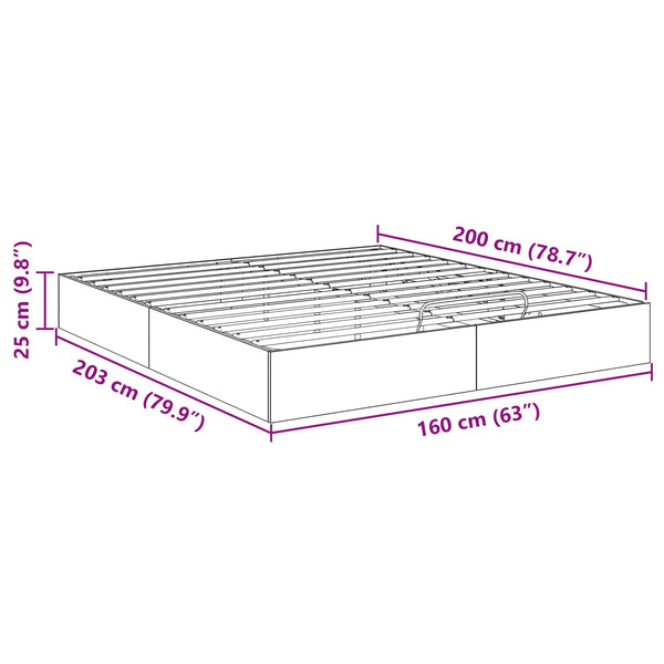 Ottoman Bettgestell Betongrau 160x200 cm
