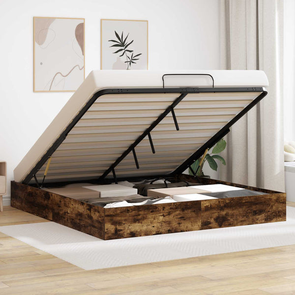 Ottoman Bettgestell Geräucherte Eiche 160x203 cm