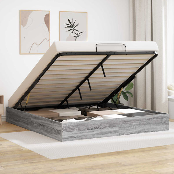 Ottoman Bettgestell 160x200 cm Grau Sonoma