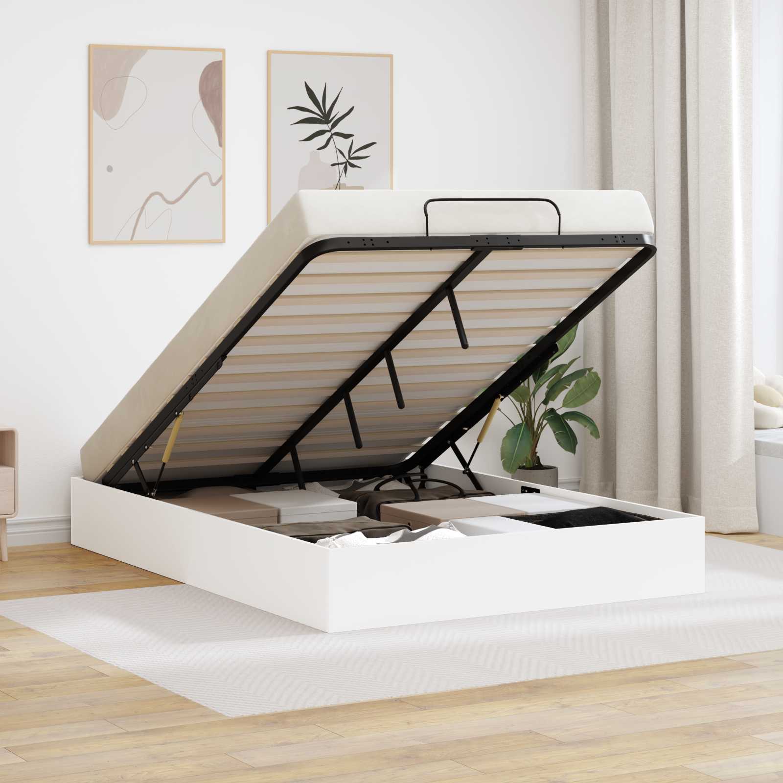 Ottoman Bettgestell Weiß 150x200 cm
