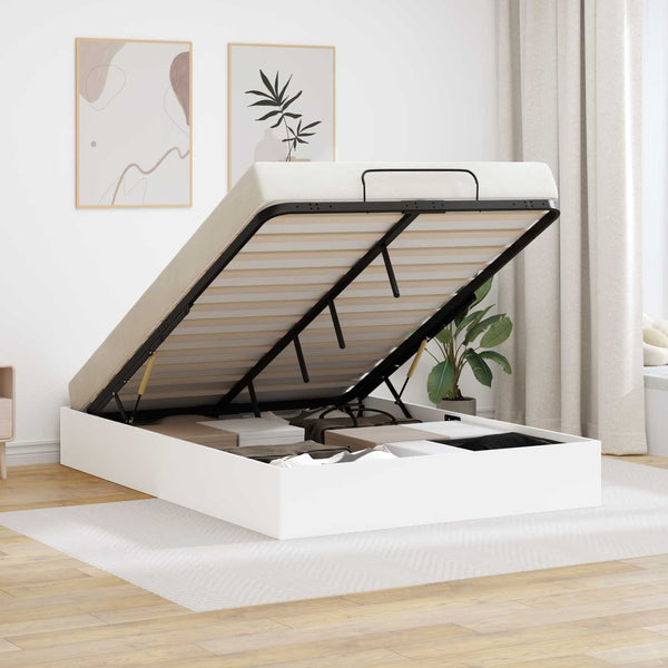 Ottoman Bettgestell Weiß 150x200 cm