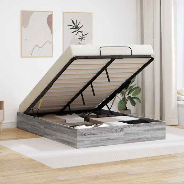 Ottoman Bettgestell 203x150 cm Graues Sonoma