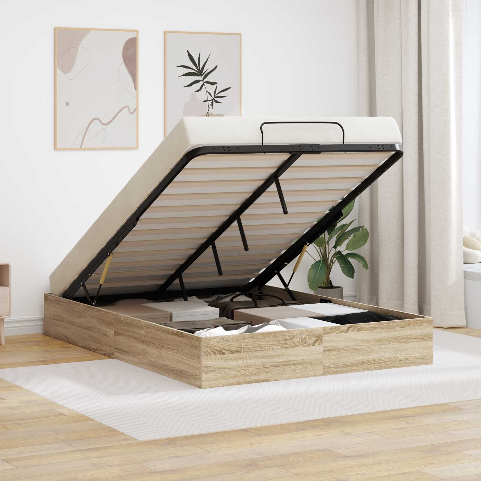 Ottoman Bettgestell Sonoma-Eiche 140x203 cm