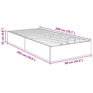 Ottoman Bettgestell Schwarze Eiche 203x90 cm