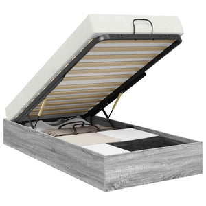Ottoman Bettgestell mit Stauraum Grau 203x90 cm