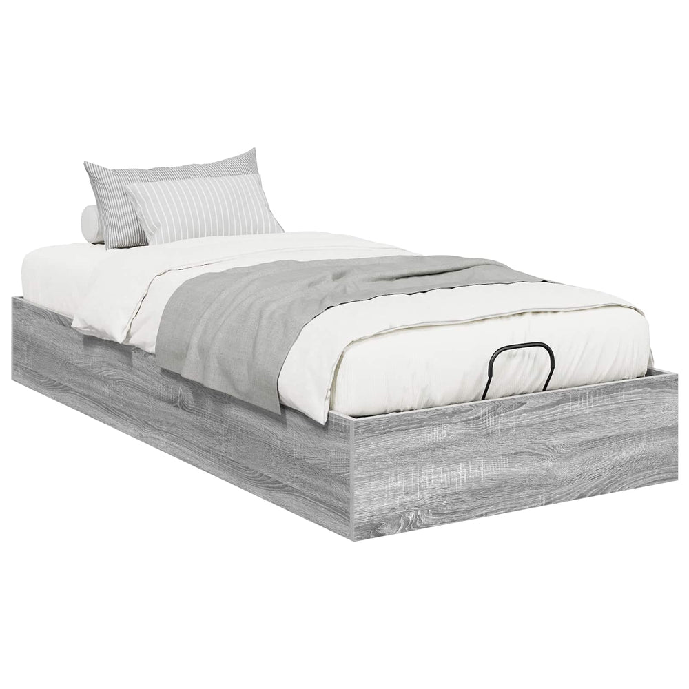 Ottoman Bettgestell mit Stauraum Grau 203x90 cm