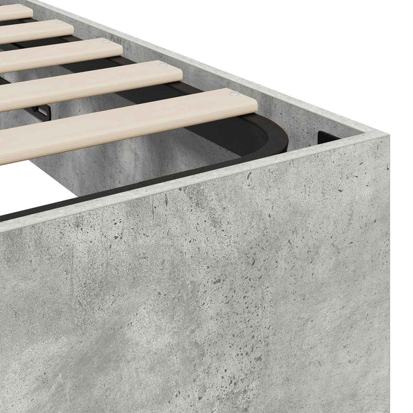 Ottoman Bettgestell Betongrau 135x190 cm