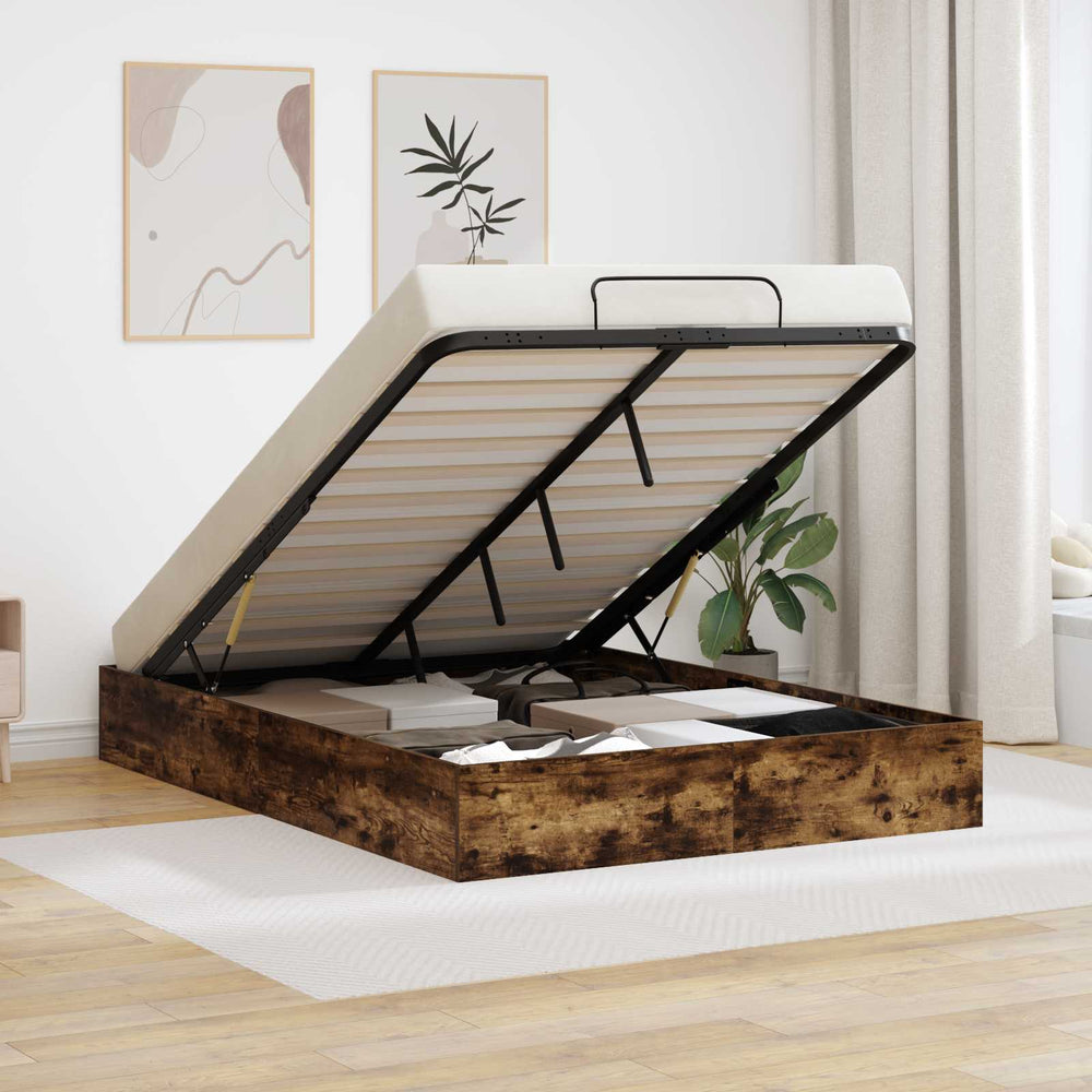 Ottoman Bettgestell Geräucherte Eiche 193x120 cm