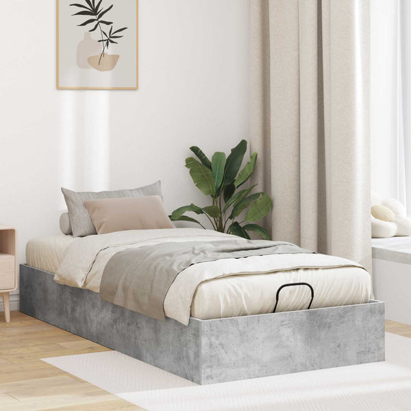 Ottoman Bettgestell Betongrau 90x190 cm