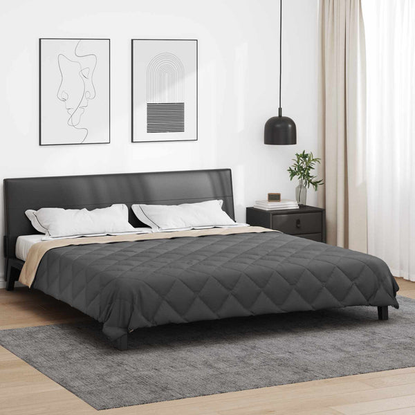 Sommerdecke 220x200 cm Anthrazit Taupe Mikrofaser