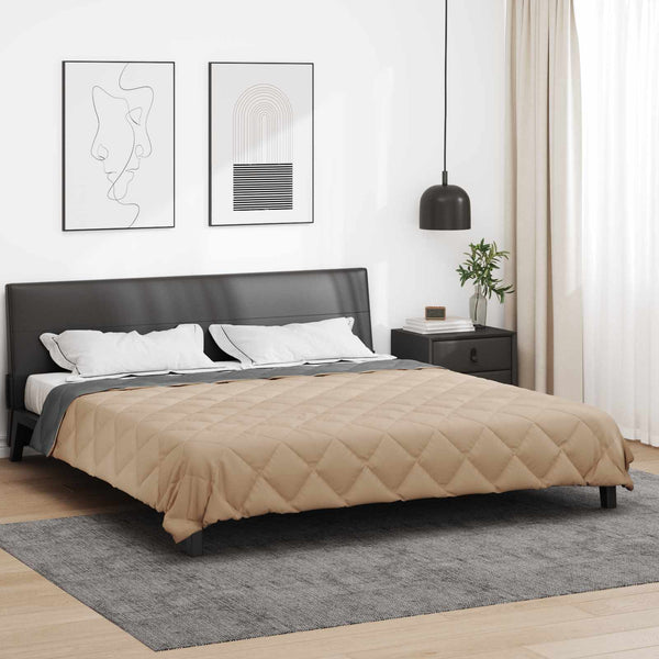 Sommerdecke 220x200 cm Anthrazit Taupe Mikrofaser