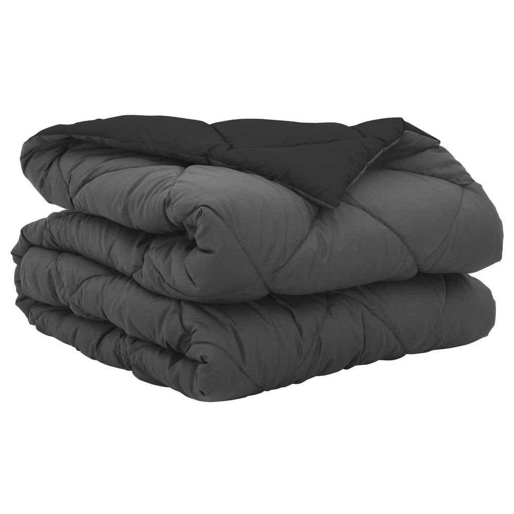 Sommerdecke 220x155 cm Schwarz Anthrazit Mikrofaser