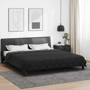 Sommerdecke 240x260 cm Schwarz Anthrazit Mikrofaser