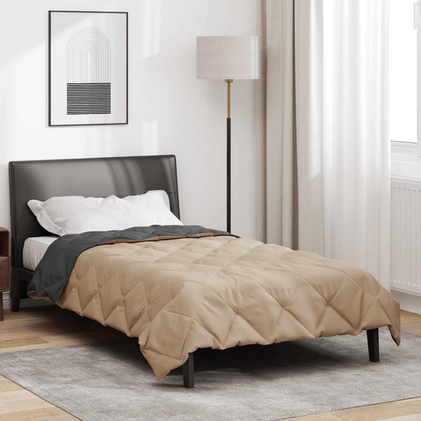 Ganzjahresbettdecke 155x200 cm Anthrazit/Taupe