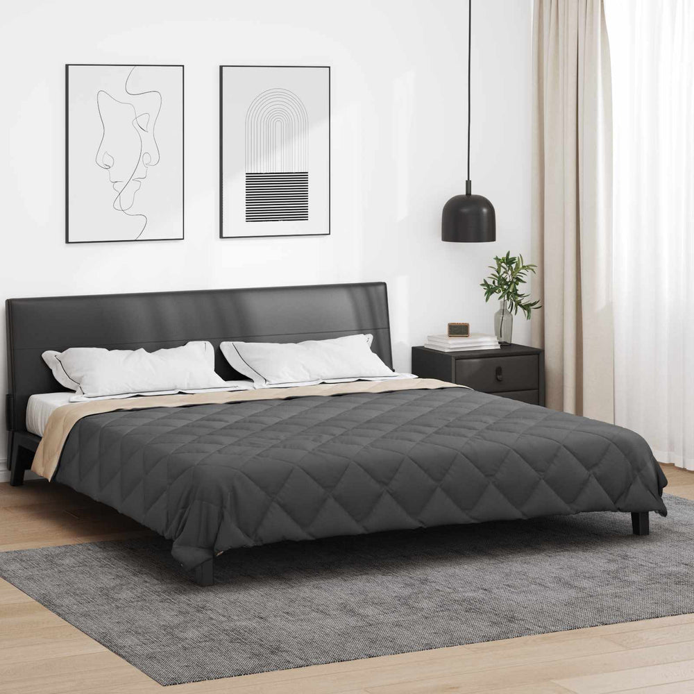 Anthrazit & Taupe Ganzjahresbettdecke 200x200 cm