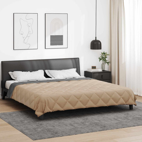 Anthrazit & Taupe Ganzjahresbettdecke 200x200 cm
