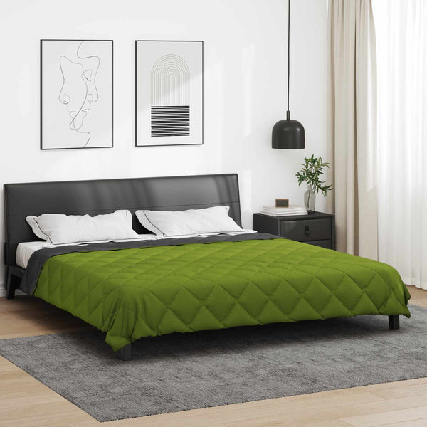 Ganzjahresbettdecke 200x240 cm Grün Anthrazit Mikrofaser