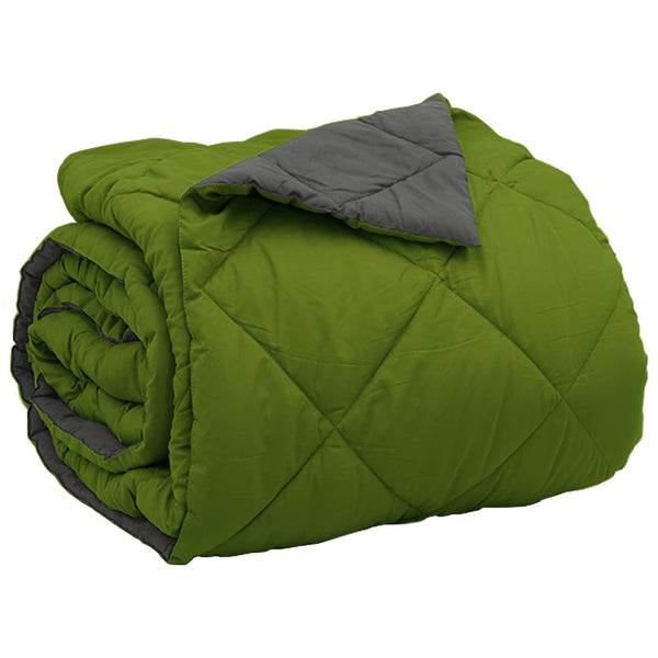 Ganzjahresbettdecke 200x240 cm Grün Anthrazit Mikrofaser