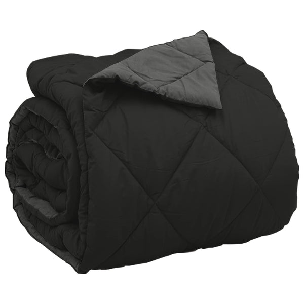 Ganzjahresbettdecke 220x200 cm Schwarz Anthrazit