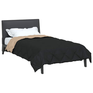 Ganzjahresbettdecke 140x200 cm Schwarz Taupe Mikrofaser