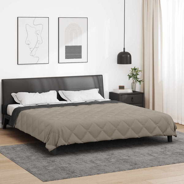 Ganzjahresbettdecke 220x240 cm Hellgrau Anthrazit