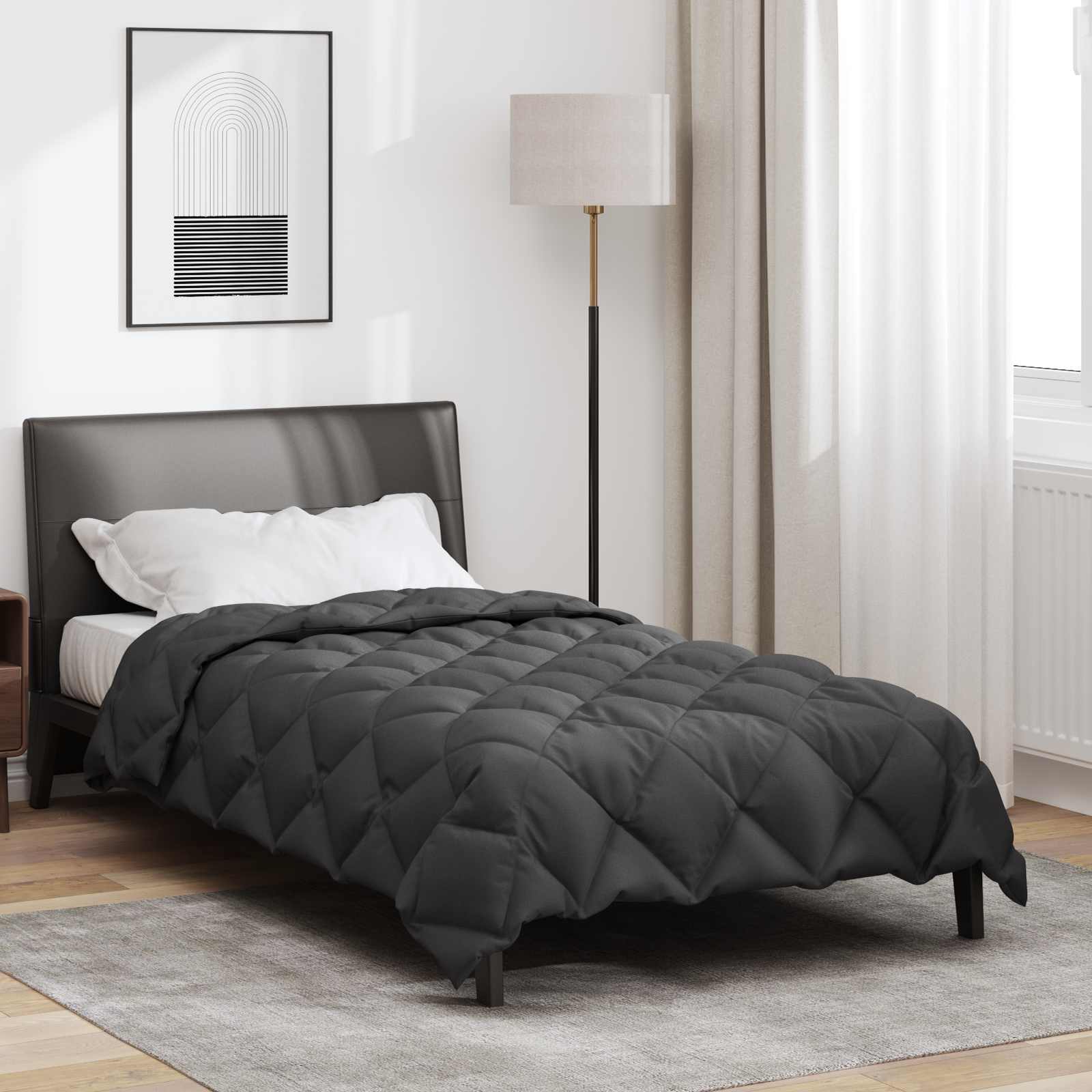 vidaXL Couette d'hiver anthracite 140 x 200 cm microfibre