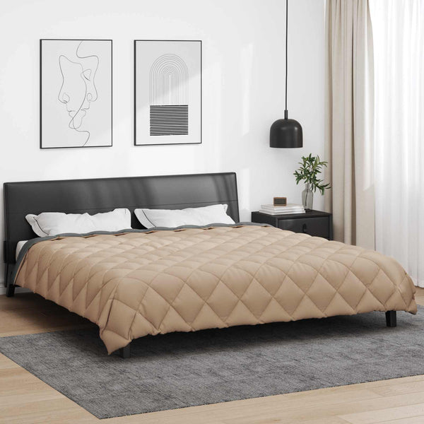 Winterbettdecke 200x200 cm Anthrazit Taupe Mikrofaser
