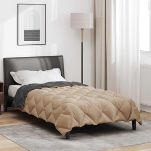 Winterbettdecke 135x220 cm Anthrazit Taupe Mikrofaser
