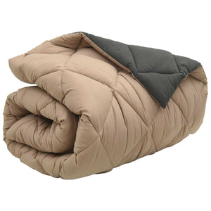 Winterbettdecke 135x220 cm Anthrazit Taupe Mikrofaser