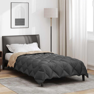 Winter Bettdecke 140x220 cm Anthrazit Taupe Mikrofaser