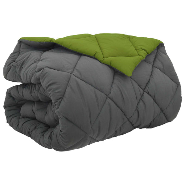 Winterbettdecke 220x240 cm Grün Anthrazit Mikrofaser