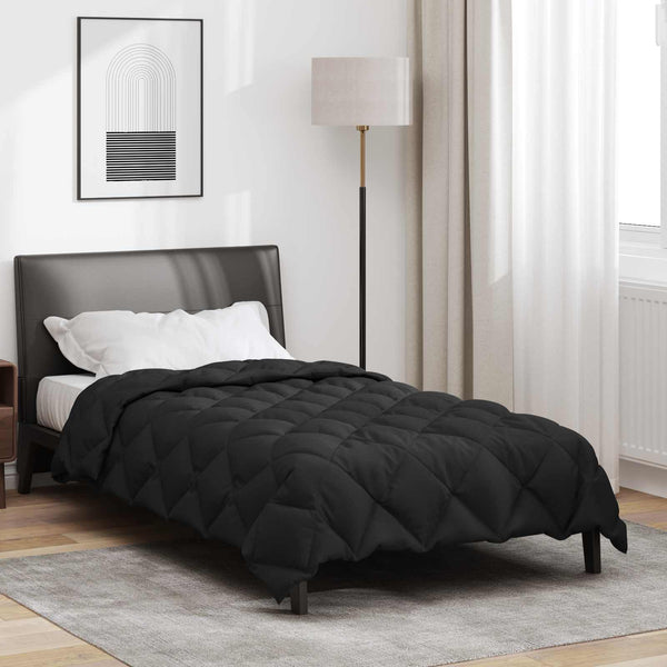 Schwarze Winterbettdecke 155 x 220 cm