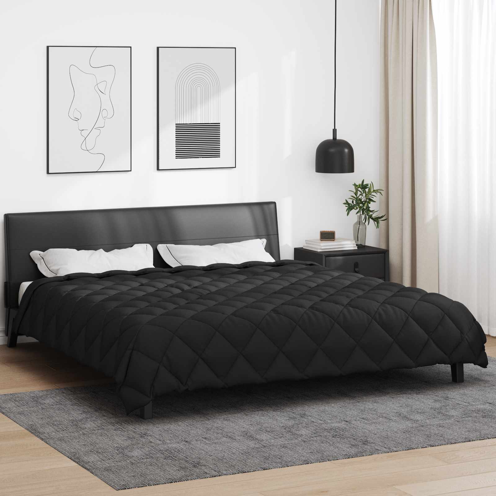 Schwarze Winterbettdecke 200x220 cm