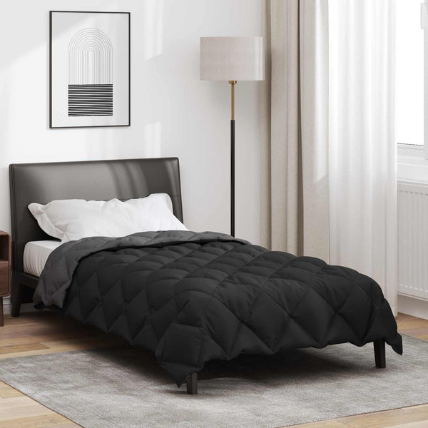 Winterbettdecke 140x200 cm Schwarz Anthrazit